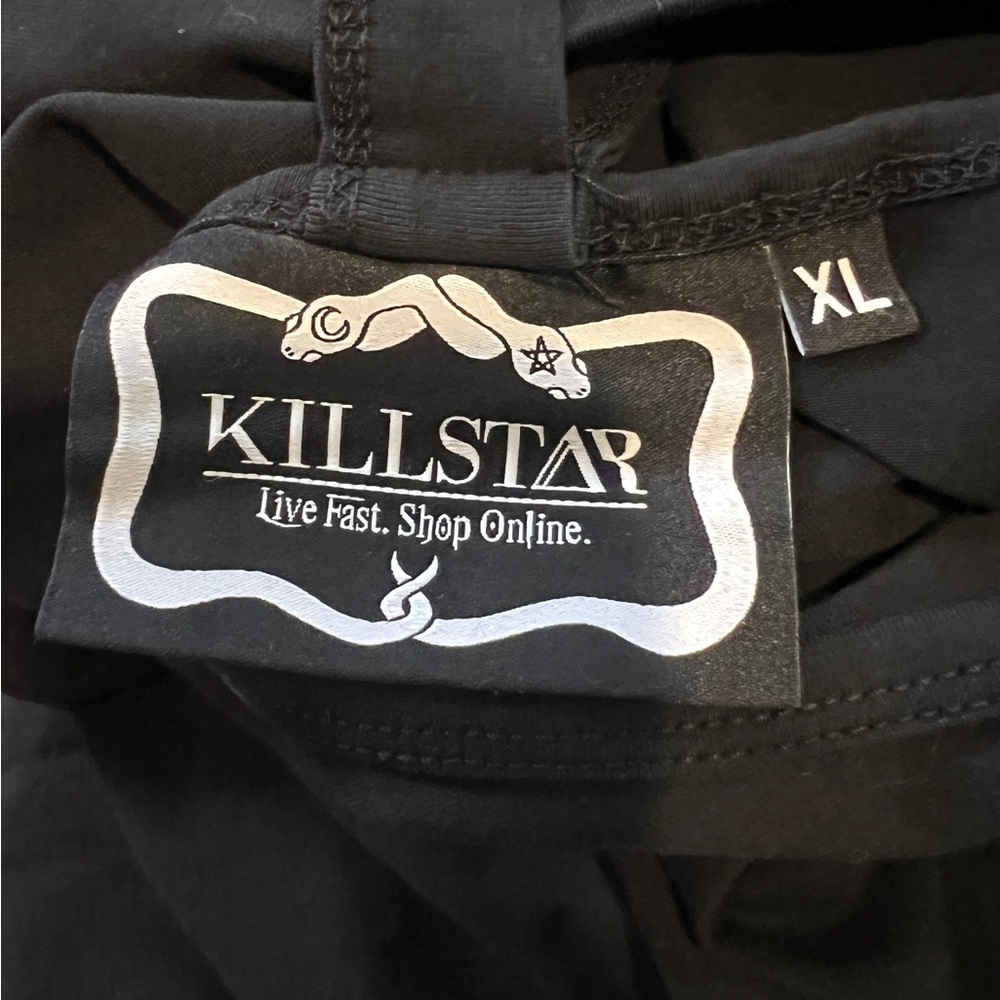 Killstar Sister Salem Black Pentagram Fringe Mini Dress XL - Picture 6 of 6